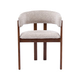 LABEL51 Eetkamerstoel Osaka - Beige - Geweven - Walnoot Houten Frame