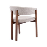 LABEL51 Eetkamerstoel Osaka - Beige - Geweven - Walnoot Houten Frame