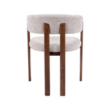 LABEL51 Eetkamerstoel Osaka - Beige - Geweven - Walnoot Houten Frame