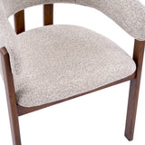 LABEL51 Eetkamerstoel Osaka - Beige - Geweven - Walnoot Houten Frame