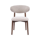 LABEL51 Eetkamerstoel Kyoto - Beige - Geweven - Walnoot Houten Frame