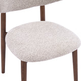 LABEL51 Eetkamerstoel Kyoto - Beige - Geweven - Walnoot Houten Frame