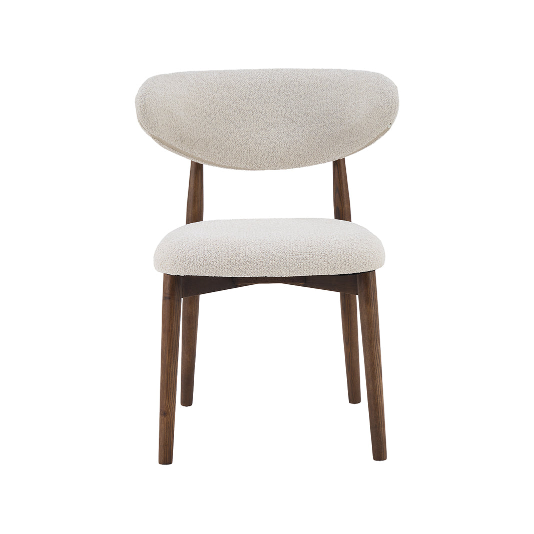 LABEL51 Eetkamerstoel Kyoto - Naturel - Geweven - Walnoot Houten Frame