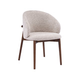 LABEL51 Eetkamerstoel Nagano - Beige - Geweven - Walnoot Houten Frame
