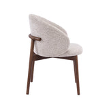 LABEL51 Eetkamerstoel Nagano - Beige - Geweven - Walnoot Houten Frame