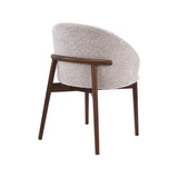 LABEL51 Eetkamerstoel Nagano - Beige - Geweven - Walnoot Houten Frame