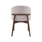 LABEL51 Eetkamerstoel Nagano - Beige - Geweven - Walnoot Houten Frame