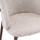 LABEL51 Eetkamerstoel Nagano - Beige - Geweven - Walnoot Houten Frame