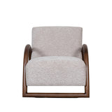 LABEL51 Fauteuil Viggo - Beige - Geweven - Walnoot Houten Frame