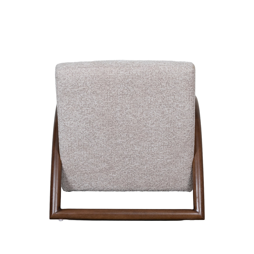 LABEL51 Fauteuil Viggo - Beige - Geweven - Walnoot Houten Frame