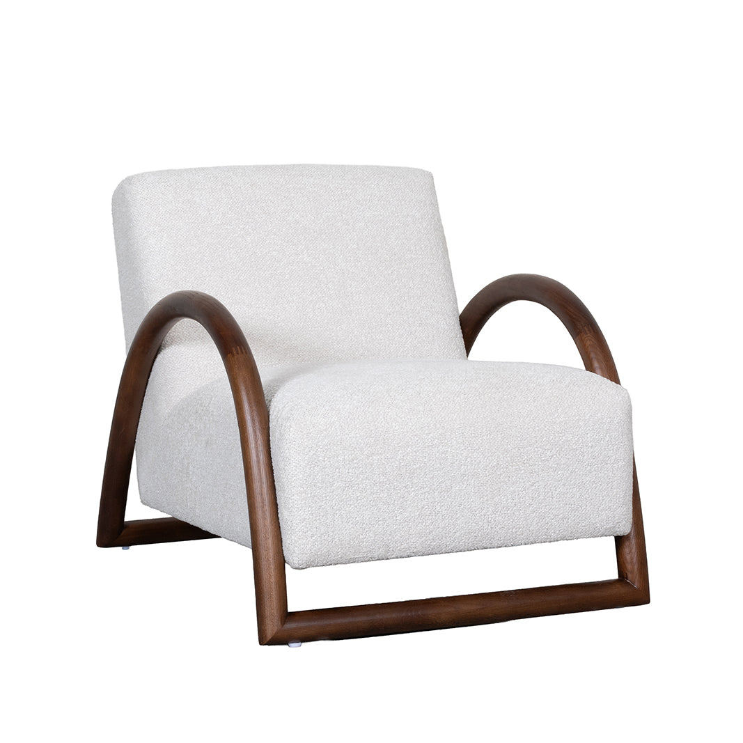 LABEL51 Fauteuil Viggo - Naturel - Geweven - Walnoot Houten Frame