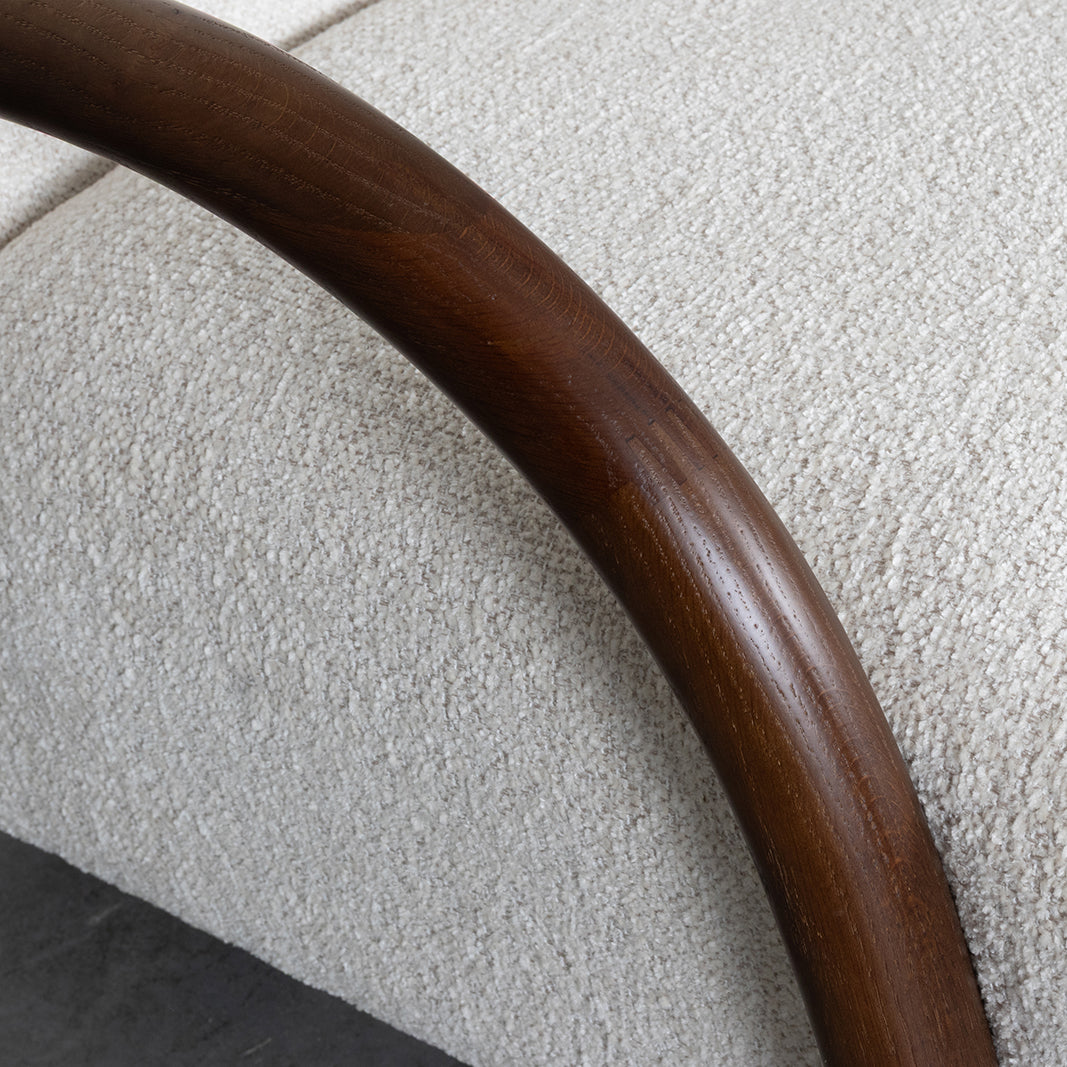 LABEL51 Fauteuil Viggo - Naturel - Geweven - Walnoot Houten Frame