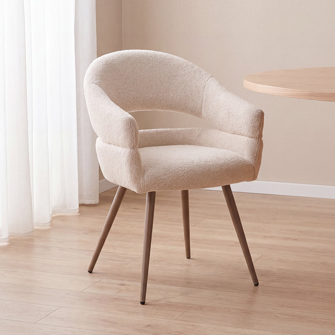 LABEL51 Eetkamerstoel Pia - Naturel - Superb - Taupe Metaal
