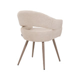LABEL51 Eetkamerstoel Pia - Naturel - Superb - Taupe Metaal