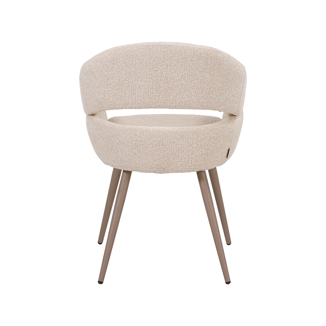 LABEL51 Eetkamerstoel Pia - Naturel - Superb - Taupe Metaal