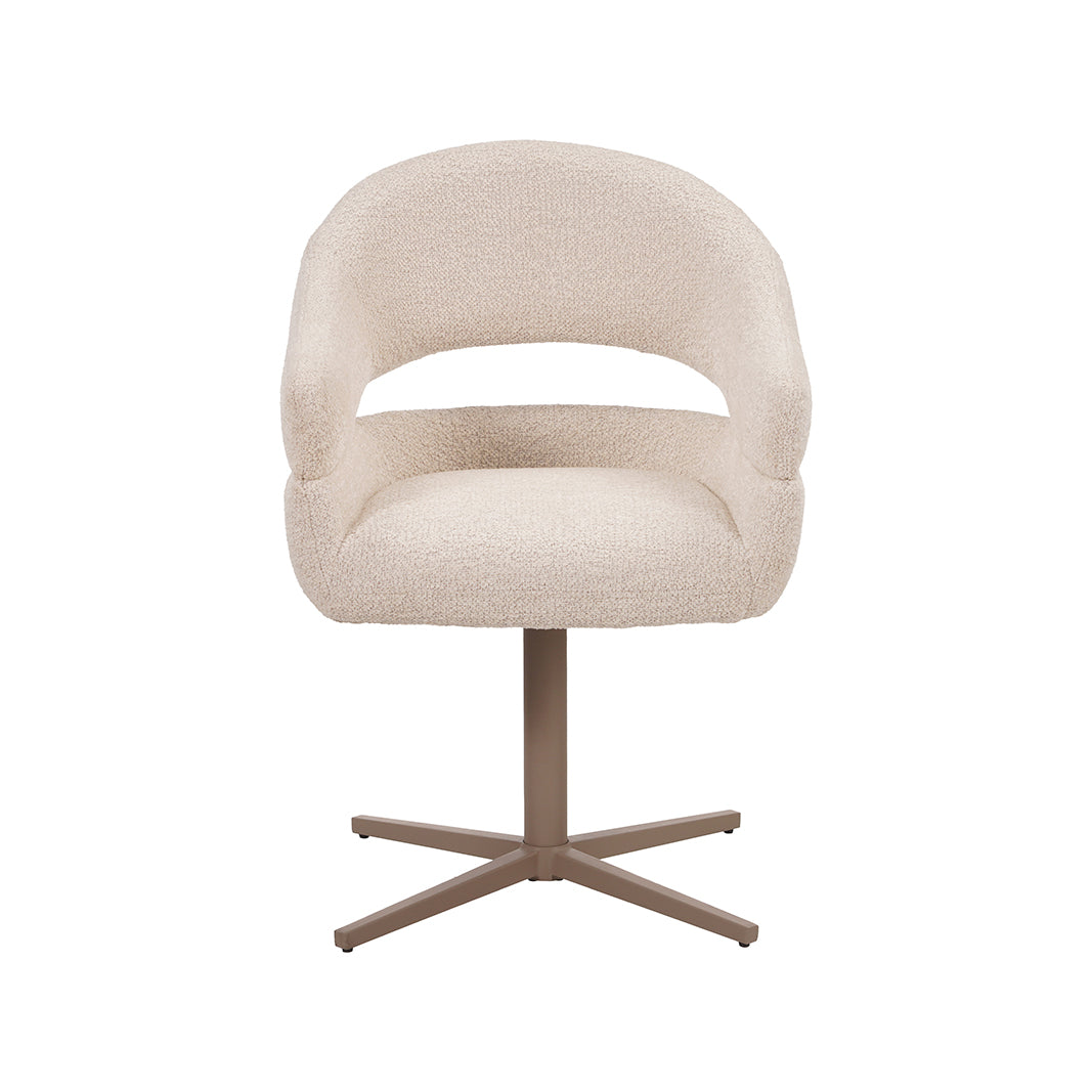 LABEL51 Eetkamerstoel Donna - Naturel - Superb - Taupe Metaal