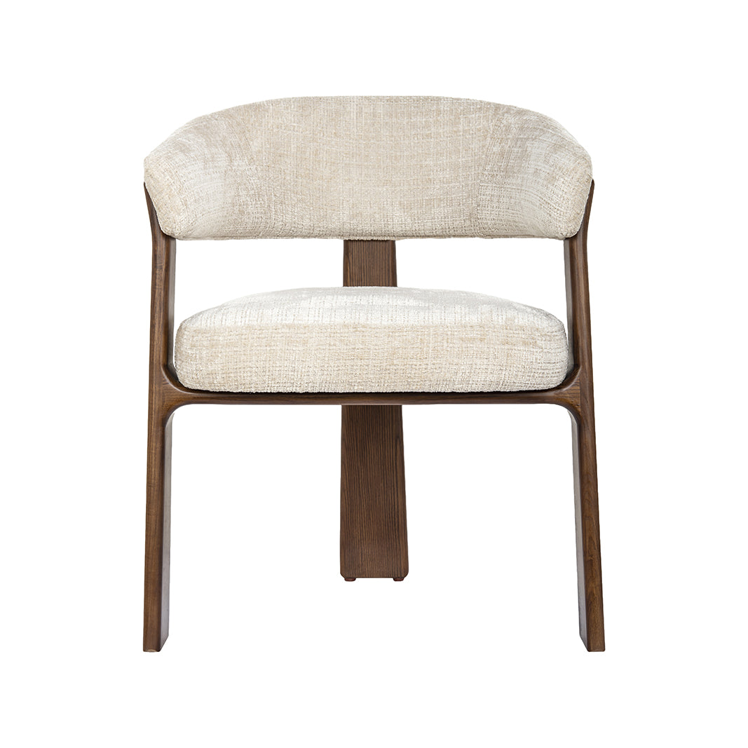 LABEL51 Eetkamerstoel Nice - Naturel - Cremona - Walnoot Hout
