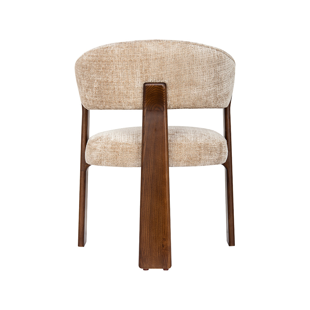 LABEL51 Eetkamerstoel Nice - Beige - Cremona - Walnoot Hout