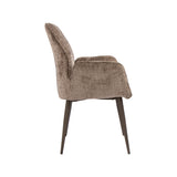 LABEL51 Eetkamerstoel Mayson - Taupe - Cremona - Brons Metaal