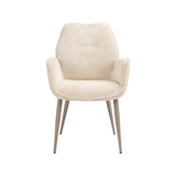 LABEL51 Eetkamerstoel Mayson - Naturel - Cremona - Taupe Metaal