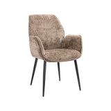 LABEL51 Eetkamerstoel Mayson - Taupe - Cremona - Zwart Metaal