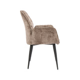 LABEL51 Eetkamerstoel Mayson - Taupe - Cremona - Zwart Metaal