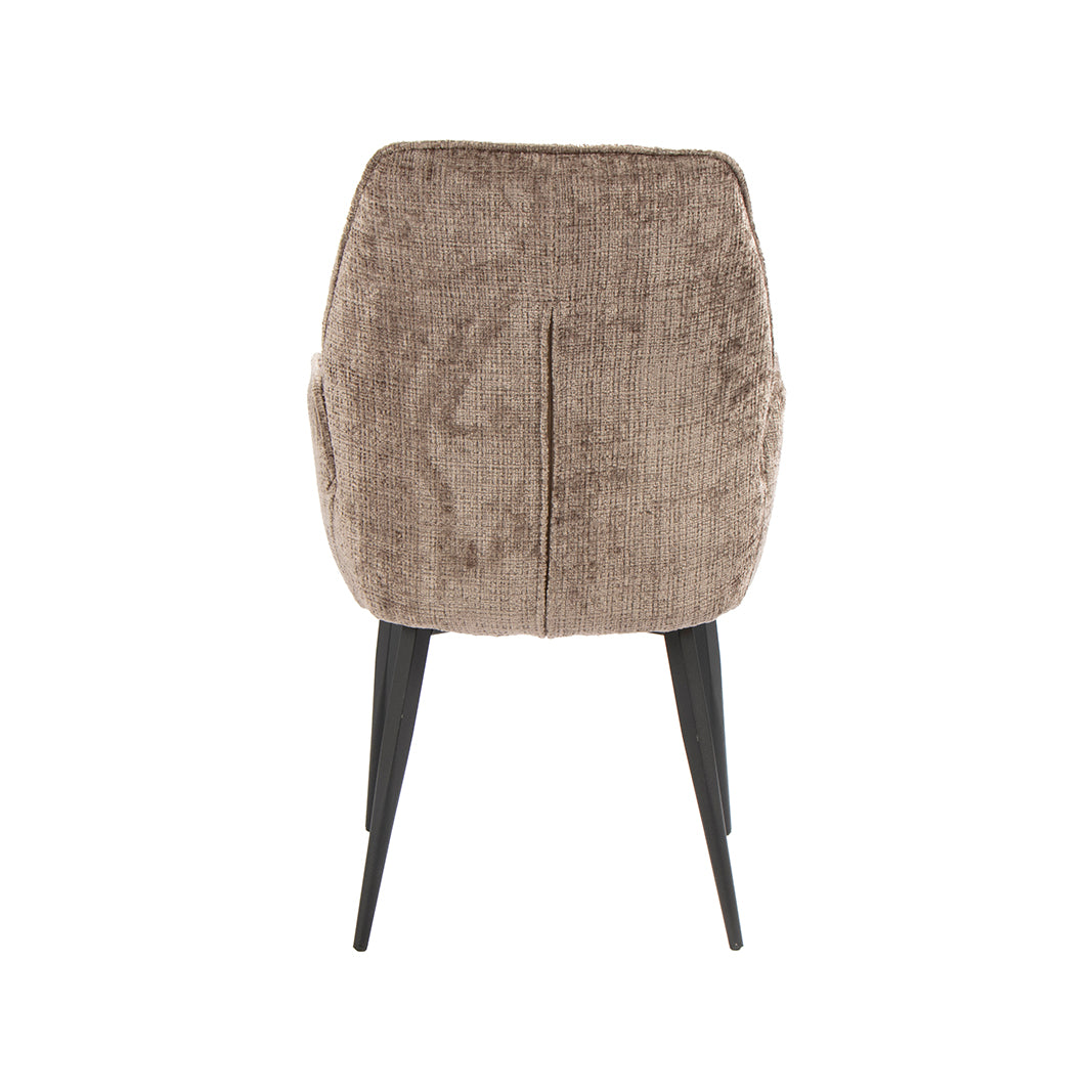 LABEL51 Eetkamerstoel Mayson - Taupe - Cremona - Zwart Metaal