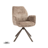 LABEL51 Eetkamerstoel Jill - Taupe - Cremona - Brons Metaal