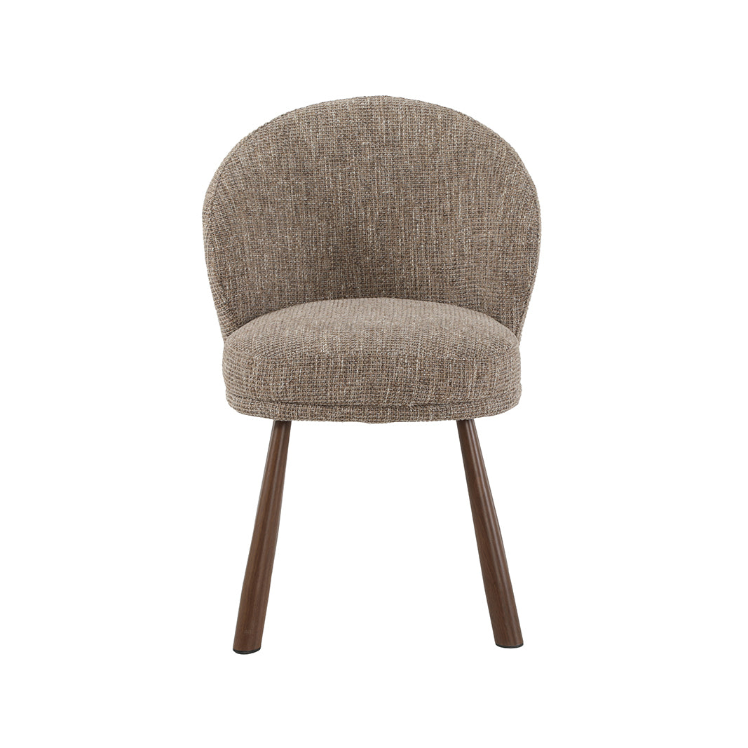 LABEL51 Eetkamerstoel Haya - Taupe - Pure Weave - Walnoot Metaal