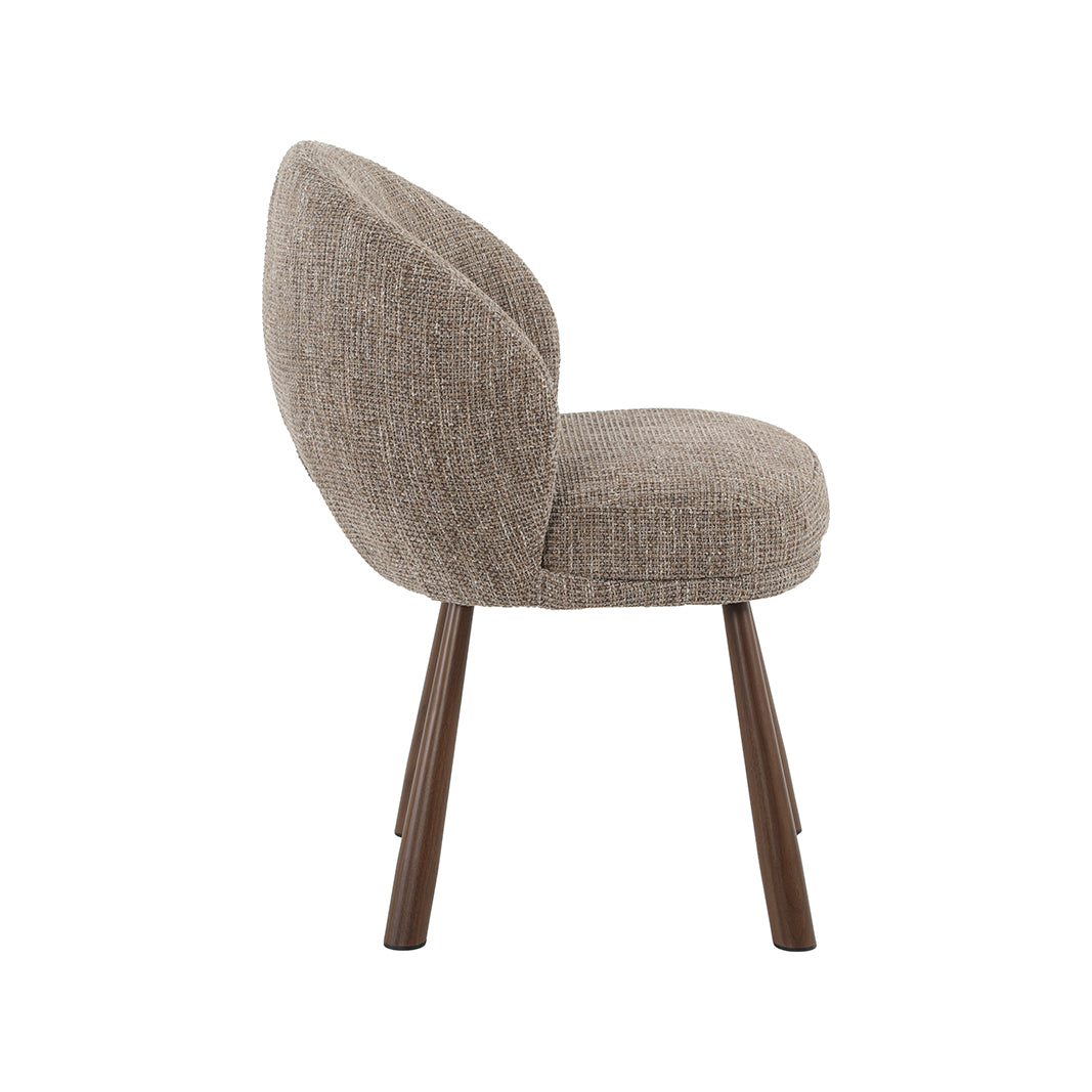 LABEL51 Eetkamerstoel Haya - Taupe - Pure Weave - Walnoot Metaal