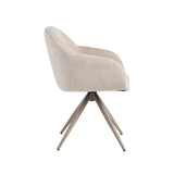 LABEL51 Eetkamerstoel Fiby - Naturel - Elite - Taupe Metalen Frame