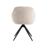 LABEL51 Eetkamerstoel Esma - Naturel - Elite - Zwart Metalen Frame