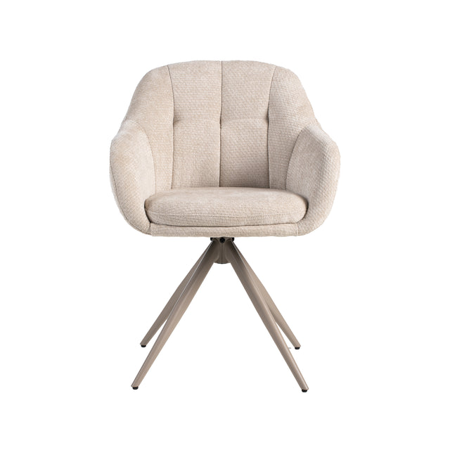 LABEL51 Eetkamerstoel Esma - Naturel - Elite - Taupe Metalen Frame van LABEL51 – Luxe comfort op maat van PureWonen. Vraag naar de beste prijs.