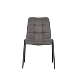 LABEL51 Eetkamerstoel Noor - Antraciet - Micro Suede - Zwart Metalen Frame