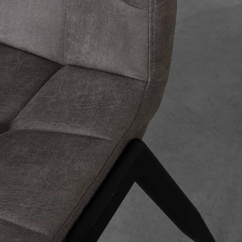LABEL51 Eetkamerstoel Noor - Antraciet - Micro Suede - Zwart Metalen Frame