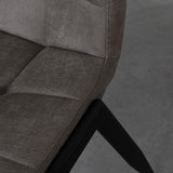 LABEL51 Eetkamerstoel Noor - Antraciet - Micro Suede - Zwart Metalen Frame