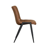LABEL51 Eetkamerstoel Noor - Cognac - Micro Suede - Zwart Metalen Frame