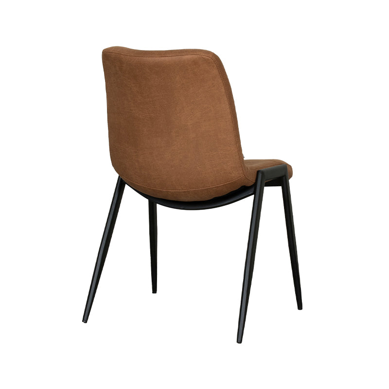 LABEL51 Eetkamerstoel Noor - Cognac - Micro Suede - Zwart Metalen Frame