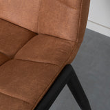 LABEL51 Eetkamerstoel Noor - Cognac - Micro Suede - Zwart Metalen Frame