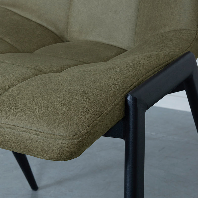 LABEL51 Eetkamerstoel Noor - Moss - Micro Suede - Zwart Metalen Frame