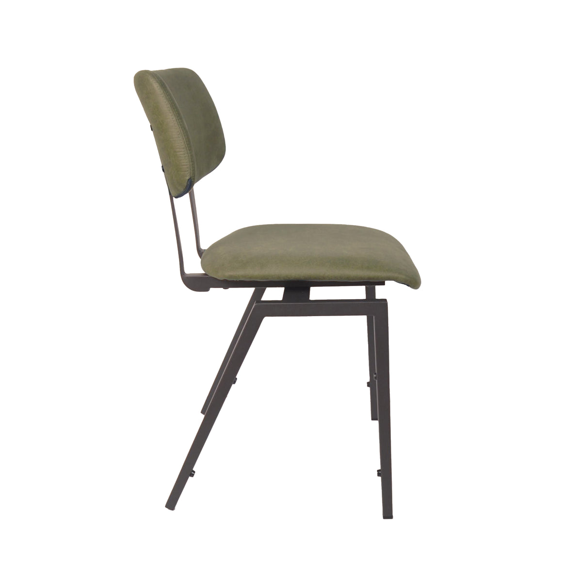 LABEL51 Eetkamerstoel Stapelbaar - Moss - Micro Suede - Zwart Metalen Frame