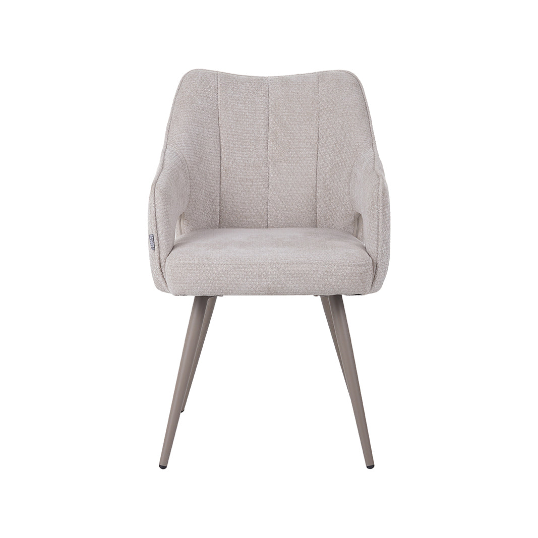 LABEL51 Eetkamerstoel Stan - Naturel - Elite - Taupe Metalen Frame