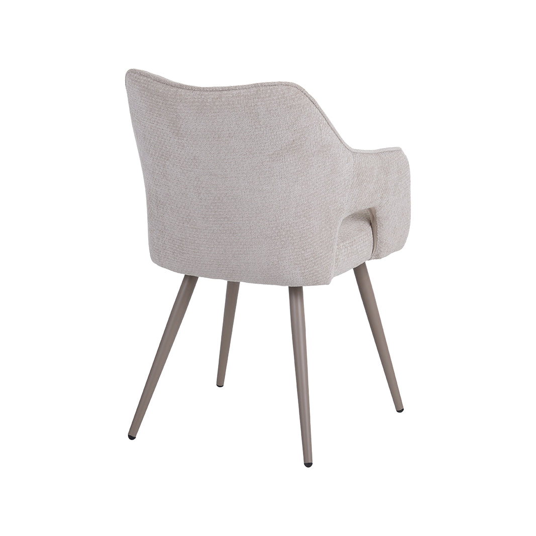 LABEL51 Eetkamerstoel Stan - Naturel - Elite - Taupe Metalen Frame