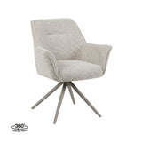 LABEL51 Eetkamerstoel Kimora - Naturel - Royal Boucle - Taupe Metalen Frame
