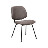LABEL51 Eetkamerstoel Bello - Taupe - Micro Suede - Zwart Metalen Frame