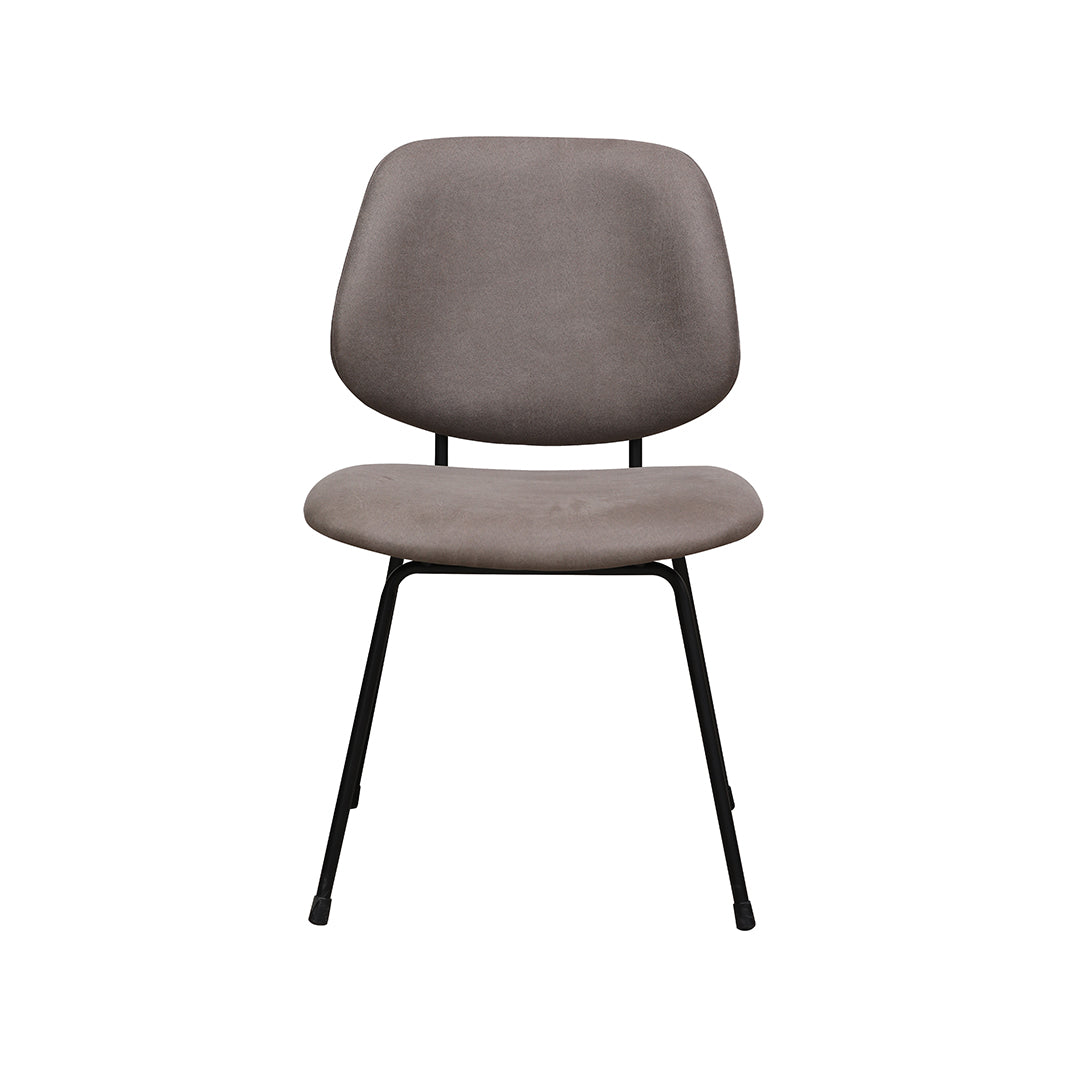 LABEL51 Eetkamerstoel Bello - Taupe - Micro Suede - Zwart Metalen Frame