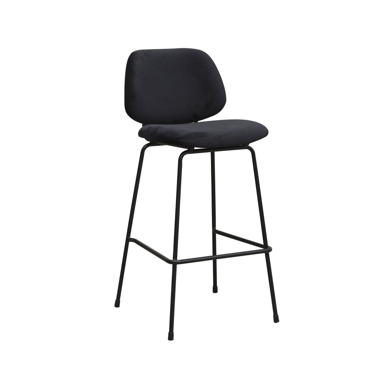 LABEL51 Barkruk Bello - Zwart - Fluweel - Hoog
