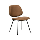 LABEL51 Eetkamerstoel Bello - Cognac - Micro Suede - Zwart Metalen Frame
