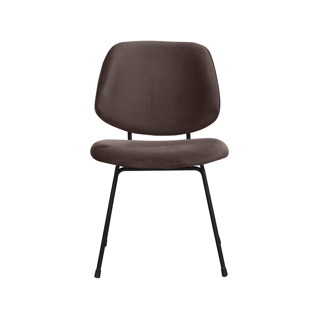 LABEL51 Eetkamerstoel Bello - Taupe - Fluweel - Zwart Metalen Frame