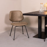 LABEL51 Eetkamerstoel Bello - Moss - Micro Suede - Zwart Metalen Frame